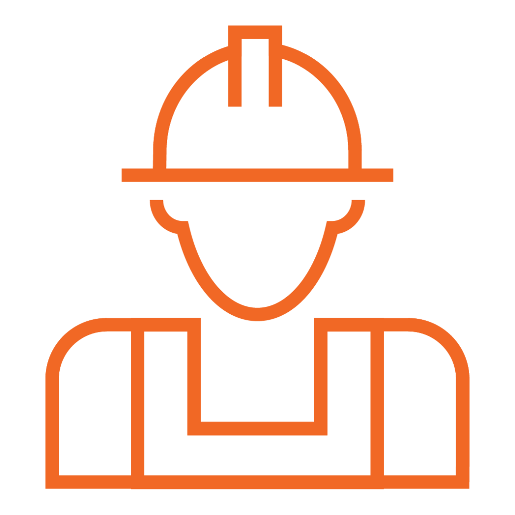worker wearing hardhat icon